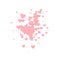 Pink heart love confettis. Valentine