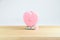 Pink heart Measuring Tape on white background