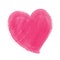 Pink Heart Painted watercolor vector illustration, hand drawn heart isolated, Sketch for for valentine`s day