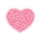 Pink heart of pink glitters for Valentine`s day. Graphic element Isolated on white background. Brilliant dust. Vector illustratio