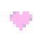 Pink heart in pixel art style. Vector illustration.