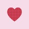 Pink heart plaid on pink background