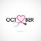 Pink heart ribbon sign.Breast Cancer October Awareness Month Camp