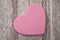 Pink Heart on Rustic Wood