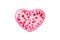 pink heart shape bubble balloon Inside hemoglobin red blood cells. Symbol for Valentine\\\'s Day and medical take care.