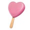 Pink heart shaped ice cream candy