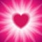 Pink heart and white glowing beams background