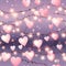 Pink hearts and fairy lights, seamless repeating background. Love or Valentine\\\'s Day theme..