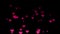 Pink hearts flurry animation, on a transparent alpha background.