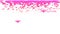 Pink hearts flying with count and valentine text and copy space