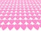 Pink hearts in rows on white background