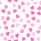 Pink hearts seamless pattern. Random scattered hearts background. Love or Valentine theme. Vector illustration