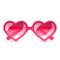 Pink hearts sunglasses isolated on white vector