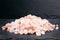 Pink Himalayan coarse grain salt texture. Top view
