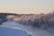 Pink Hoar Frost Covered Trees along Snowy River