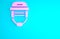 Pink Hockey helmet icon isolated on blue background. Minimalism concept. 3d illustration 3D render