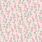 Pink hollyhock flowers seamless vector pattern