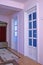 Pink home interior with doors