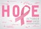 pink hope breast cancer tape. october awareness month icon