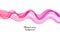 Pink horizontal smooth wave on white background, design element for brochure templates, banners
