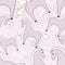 Pink horses girlish seamless pattern with stars background