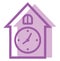 Pink house clock, icon