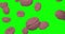 Pink human Brains falling rain genius intelligence green screen 3d animation chroma key