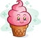 Pink Ice Cream Cone Cartoon