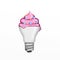 Pink ice cream inside bulb