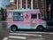 Pink ice cream van on a street in New York City