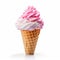 Pink Ice Cream In Waffle Cone - Whiplash Curves And Melting Delight