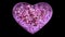 Pink Ice Glass Heart with snowflakes and colorful petals Alpha Matte Loop 4k