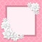Pink image frame with white 3d flowers