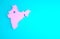 Pink India map icon isolated on blue background. Minimalism concept. 3d illustration 3D render