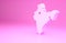 Pink India map icon isolated on pink background. Minimalism concept. 3d illustration 3D render