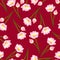 Pink Indian lotus on Red Background. Nelumbo nucifera,sacred lotus, bean of India, Egyptian bean. National flower of India