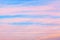 Pink Ñirrus clouds blue sky background closeup, red dawn cirrostratus cloud texture, purple evening sunset morning sunrise clouds