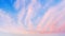 Pink Ñirrus clouds blue sky panoramic background, cirrostratus cloud texture, evening sunset, red dawn heaven, morning sunrise