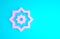 Pink Islamic octagonal star ornament icon isolated on blue background. Minimalism concept. 3d illustration 3D render