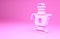 Pink Islamic teapot icon isolated on pink background. Minimalism concept. 3d illustration 3D render