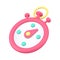 Pink isometric circle analogue timer for accuracy deadline measurement 3d icon design vector