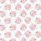 Pink Italian Terrazzo Seamless Pattern Half Drop Polka Dots. Venetian Inspired Marble Background.