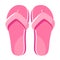 Pink jandals  flip flop icon. Female slim footwear for beach  bathroom  swimming pool