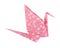 Pink Japanese paper craft origami bird