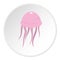 Pink jellyfish icon circle