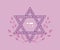 Pink jewish star design -vector illustration