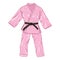 Pink Karate Kimono with Black Belt
