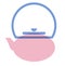 Pink kettle flat illustration