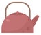 Pink kettle, illustration, vector