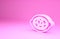 Pink Kheer in a bowl icon isolated on pink background. Traditional Indian food. Minimalism concept. 3d illustration 3D